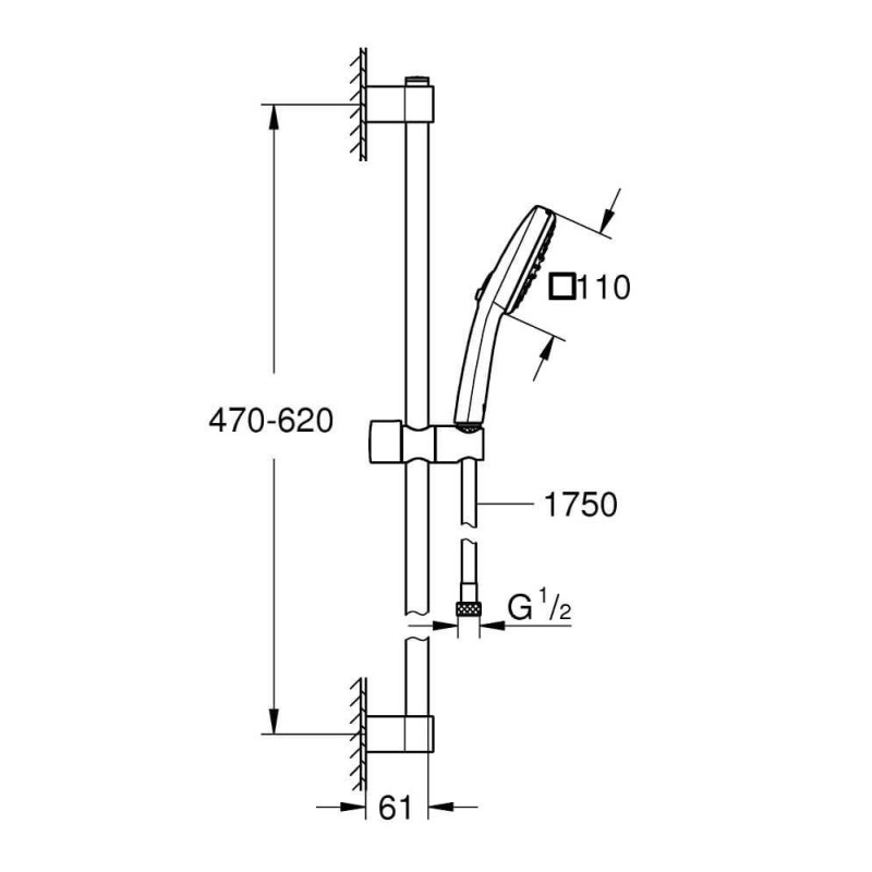 Zestaw Prysznicowy Tempesta Cube 110 Chrom 26904003 Grohe