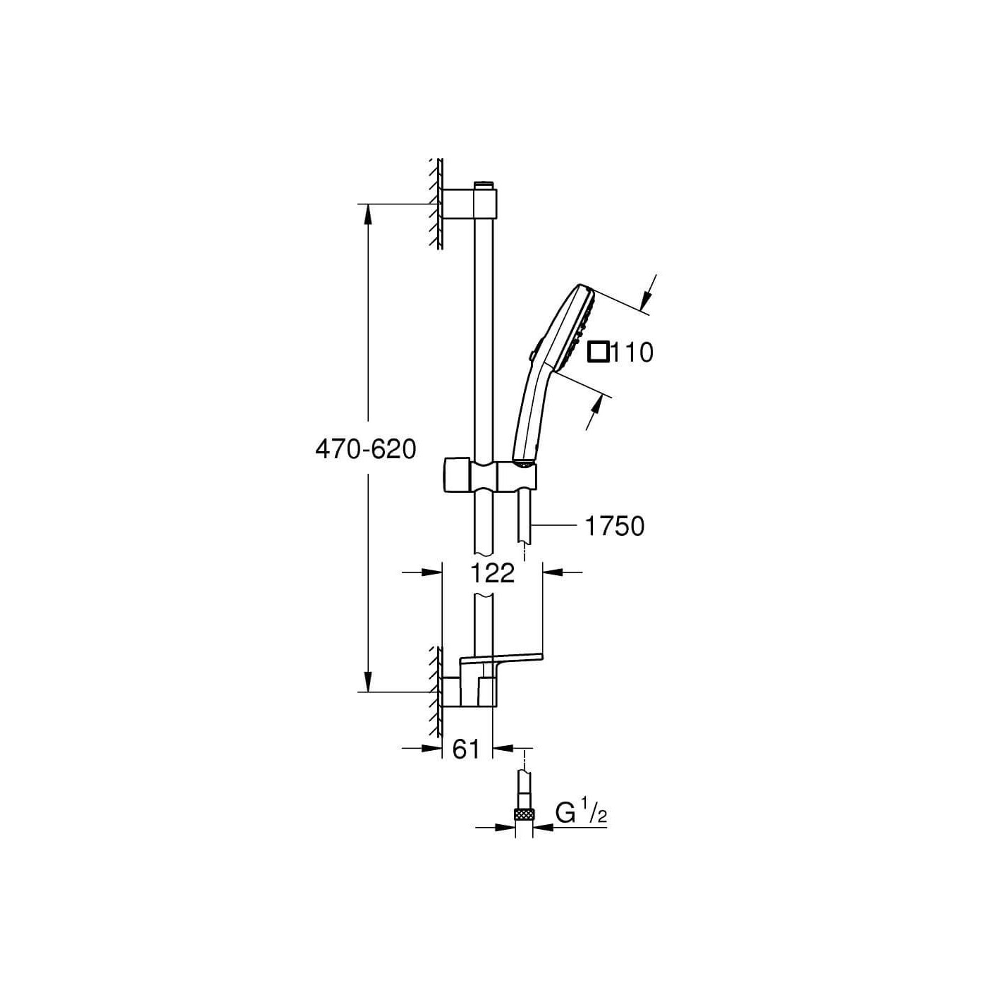 Zestaw Prysznicowy Tempesta Cube 110 Chrom 26907003 Grohe
