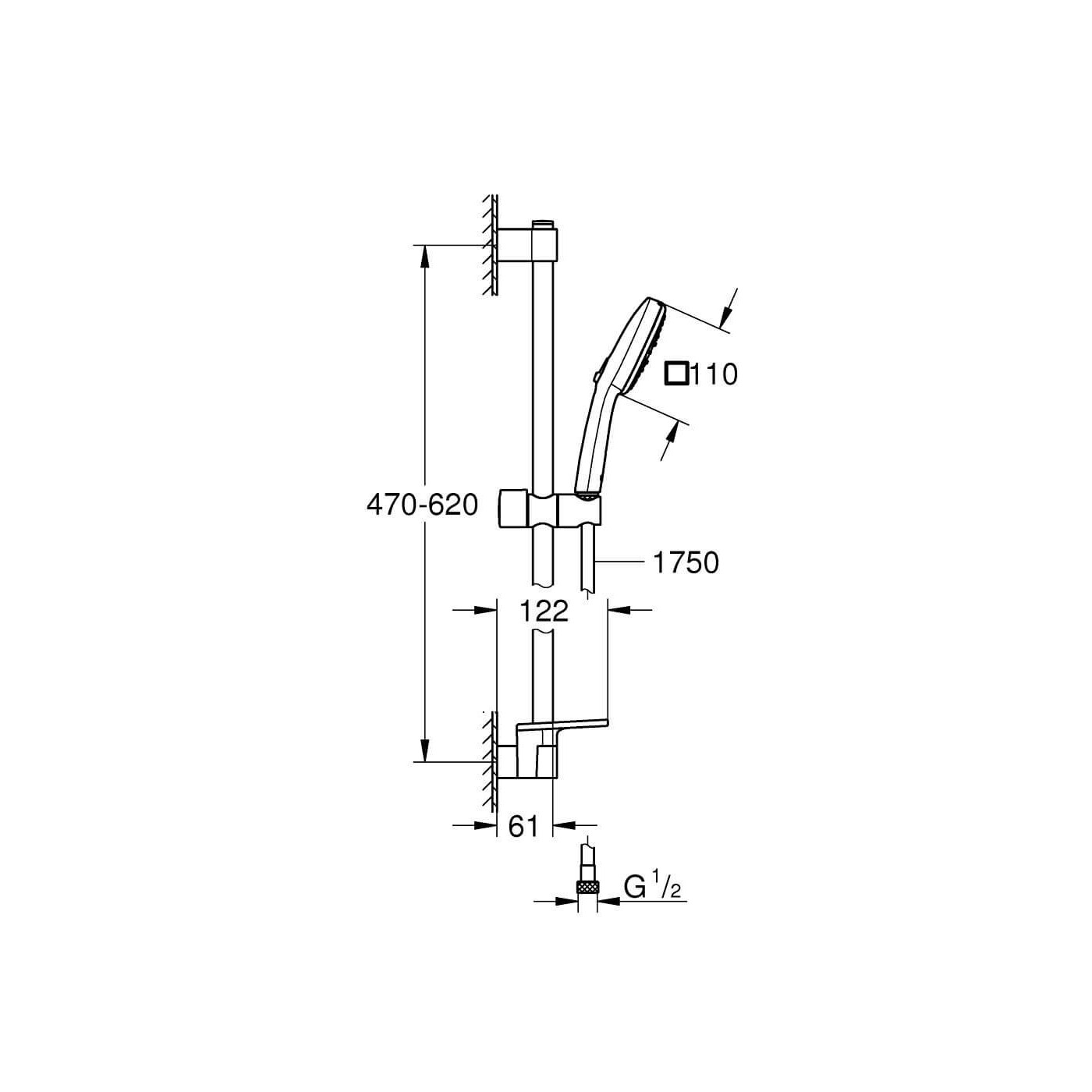 Zestaw Prysznicowy Tempesta Cube 110 Chrom 27929003 Grohe