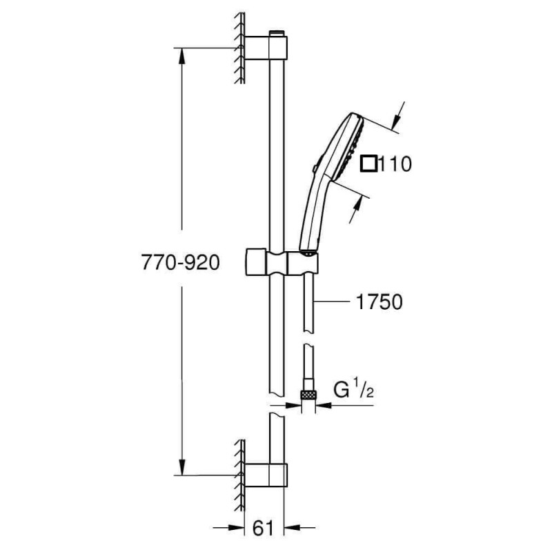 Zestaw Prysznicowy Tempesta Cube 110 Chrom 26908003 Grohe