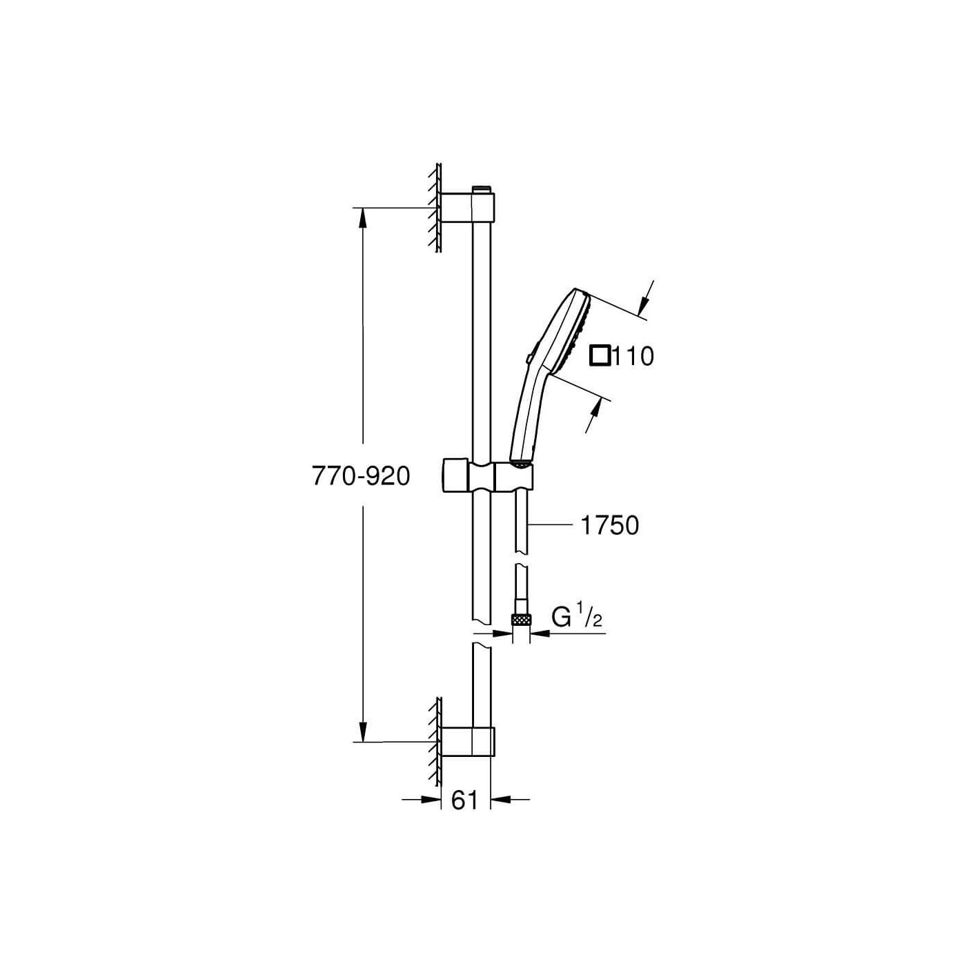 Zestaw Prysznicowy Tempesta Cube 110 Chrom 27789003 Grohe