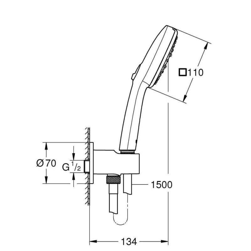 Zestaw Prysznicowy Tempesta Cube 110 Chrom 26910003 Grohe
