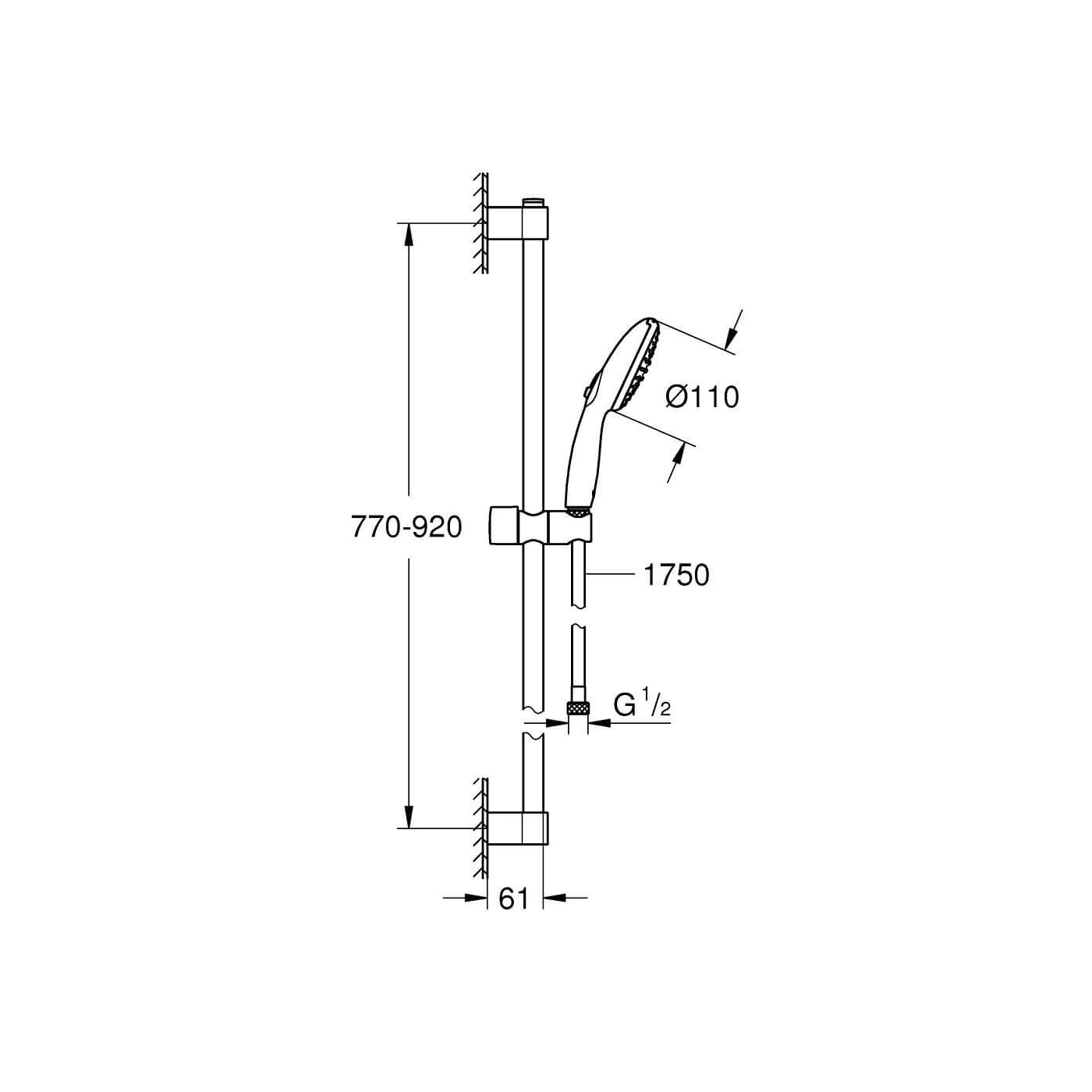 Zestaw Prysznicowy Tempesta 110 Chrom 26163003 Grohe