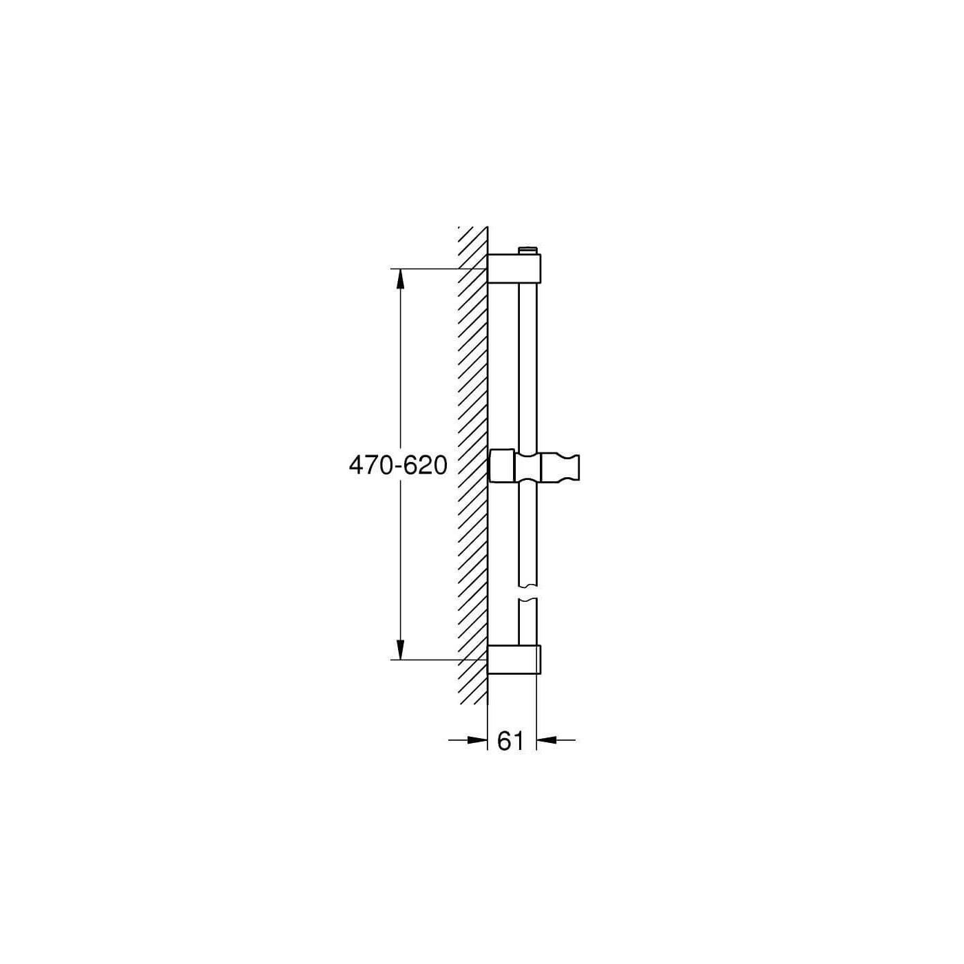 Drążek Prysznicowy Tempesta 600 Mm Chrom 27523001 Grohe