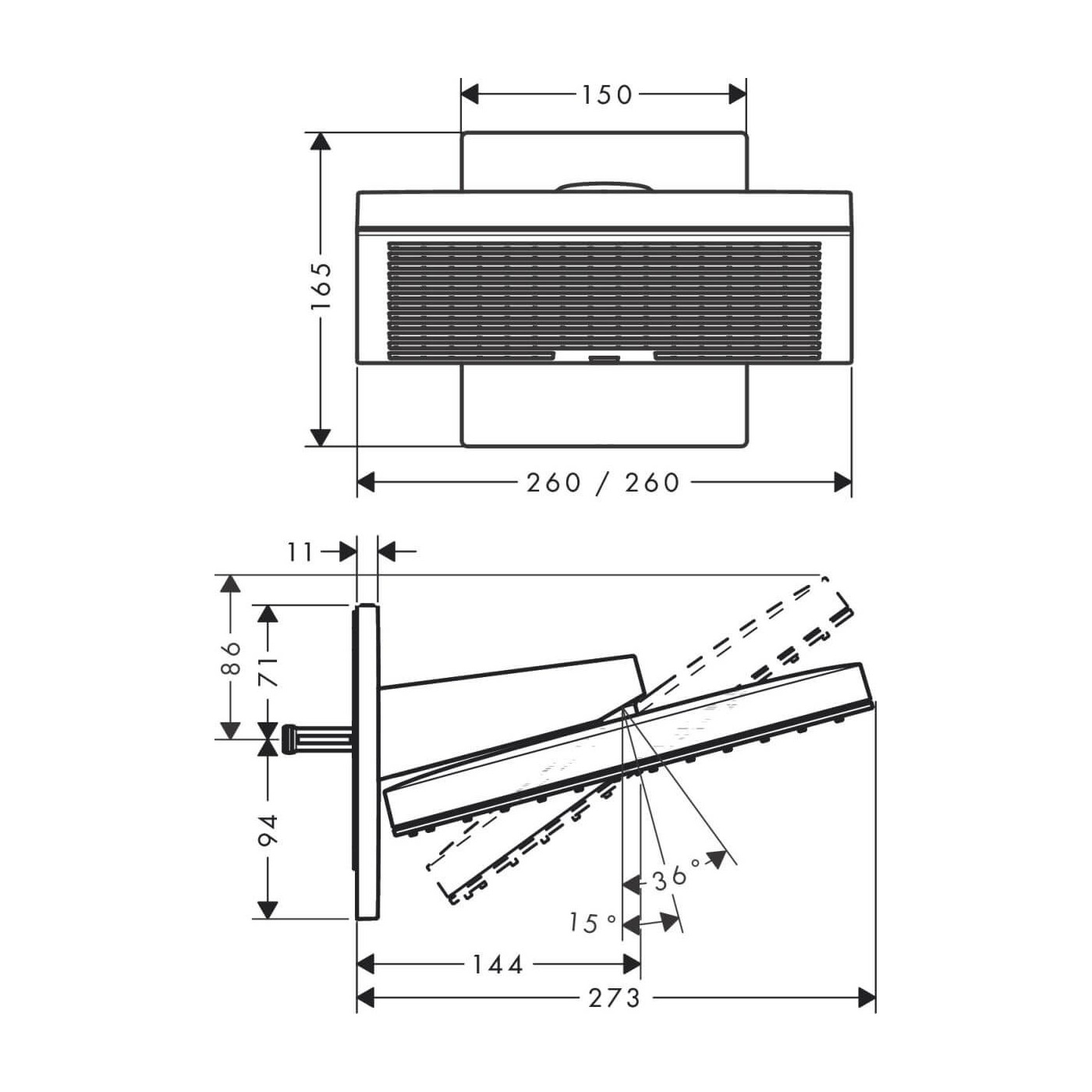 Deszczownica Pulsify E Chrom 24351000 Hansgrohe