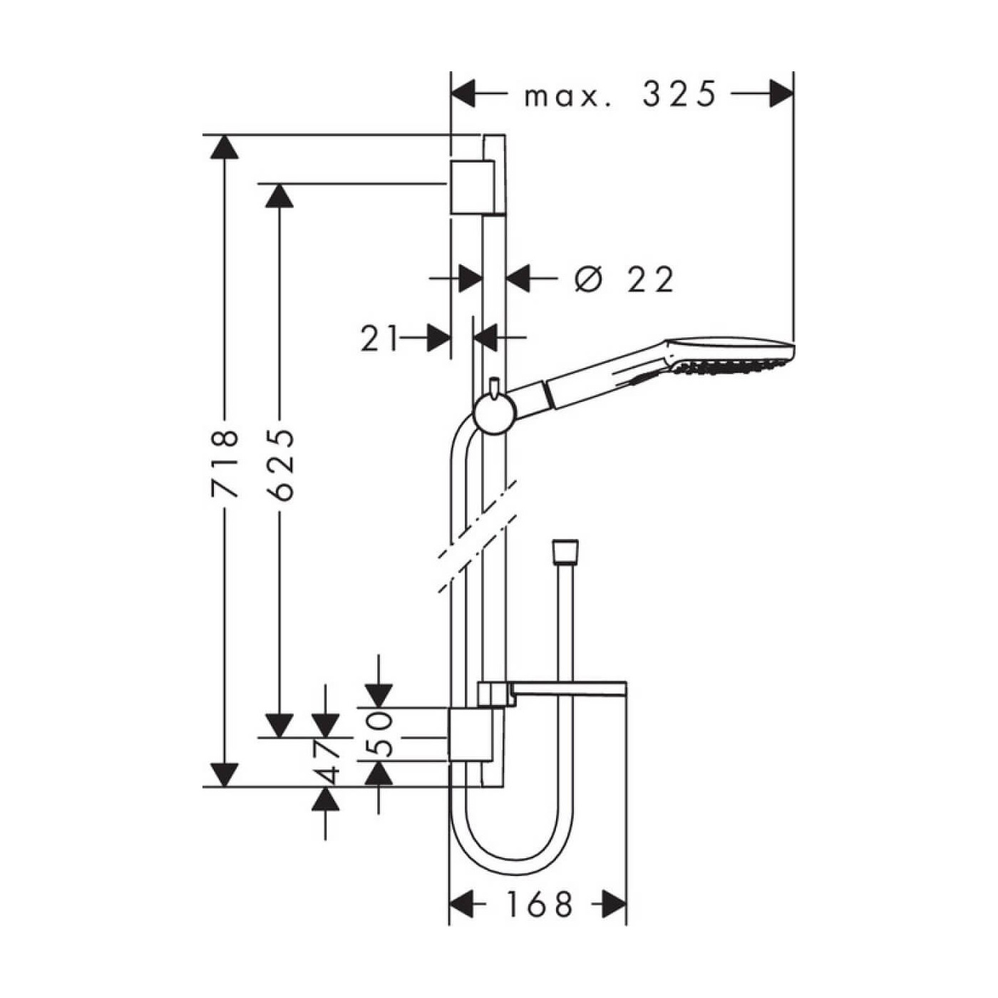 Zestaw Prysznicowy Raindance Select E 120 Unica Biały/Chrom 26620400 Hansgrohe