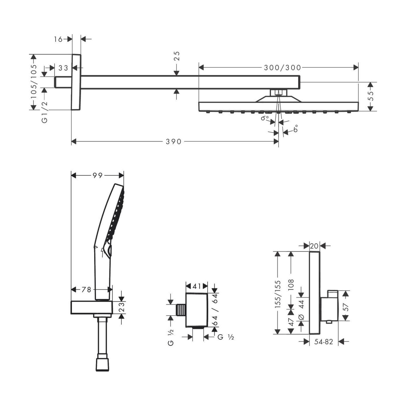 System Prysznicowy Podtynkowy Raindance E Z Termostatem Czarny Mat 27939670 Hansgrohe