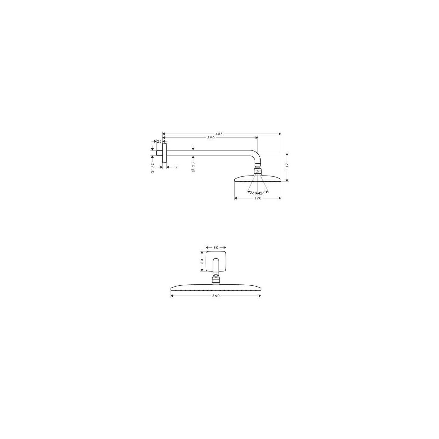 Głowica Prysznicowa Raindance E 360 1Jet Chrom 27376000 Hansgrohe