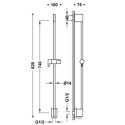 Drążek Prysznicowy Przesuwny 740mm Czarny Mat 03493199NM Tres