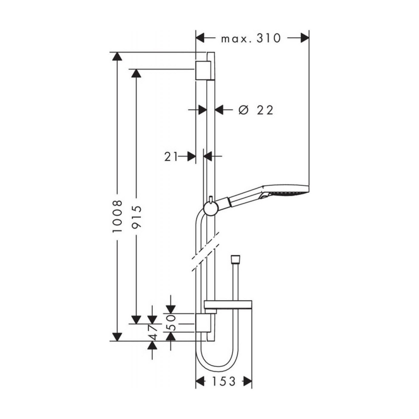 Zestaw Raindance S 120 3jet 90cm 26631000 Hansgrohe