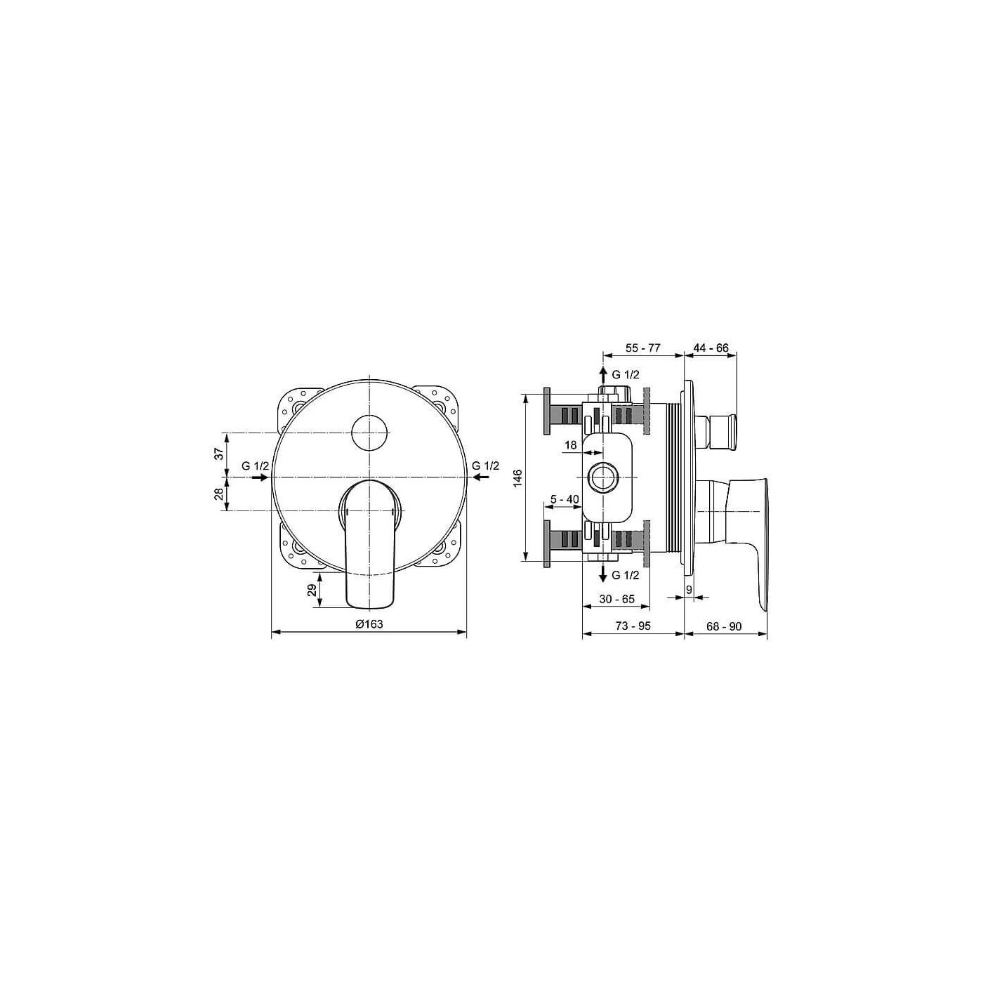 Zestaw Natryskowy Connect Air Z Deszczownicą Chrom A7574AA Ideal Standard