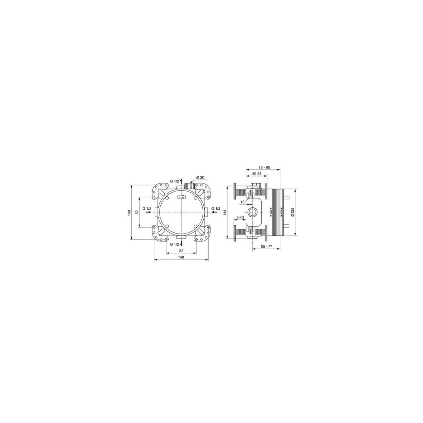 Zestaw Prysznoicowy Ceratherm T25 Chrom A7598AA Ideal Standard