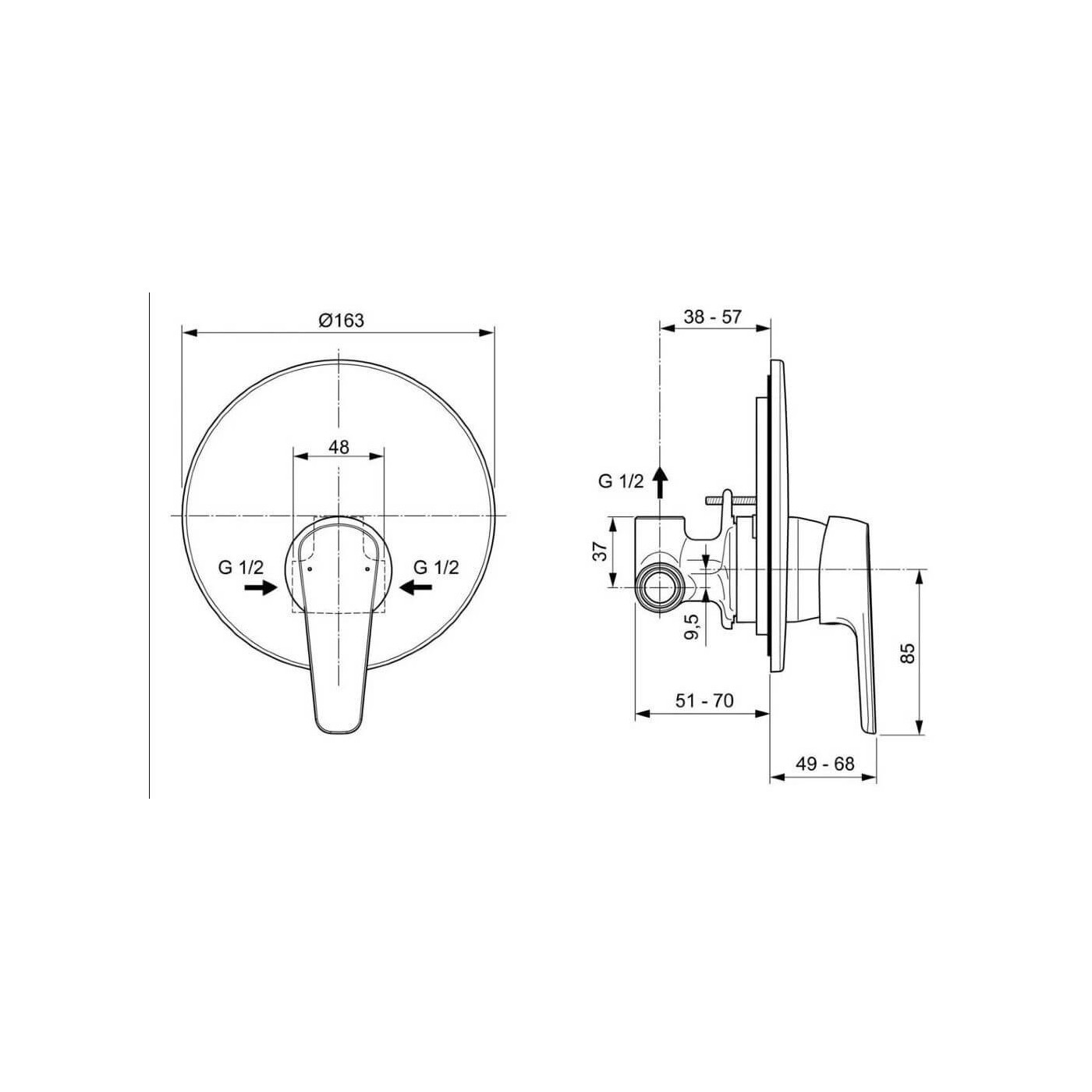 System Prysznicowy Cerafine Chrom BD187AA Ideal Standard