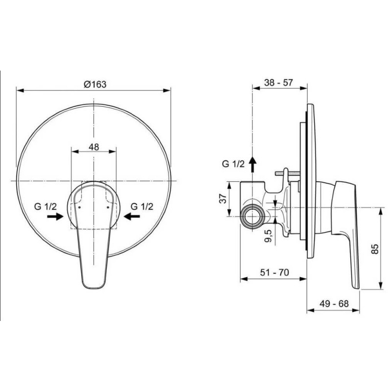 System Prysznicowy Cerafine Chrom BD187AA Ideal Standard