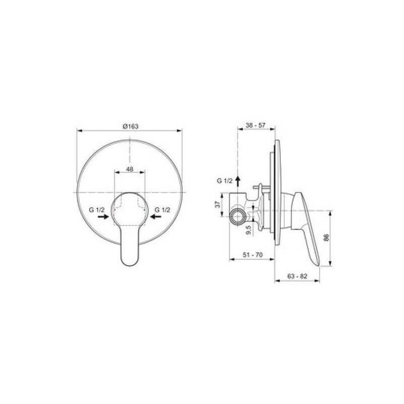 Zestaw Prysznicowy Alpha Chrom BD188AA Ideal Standard