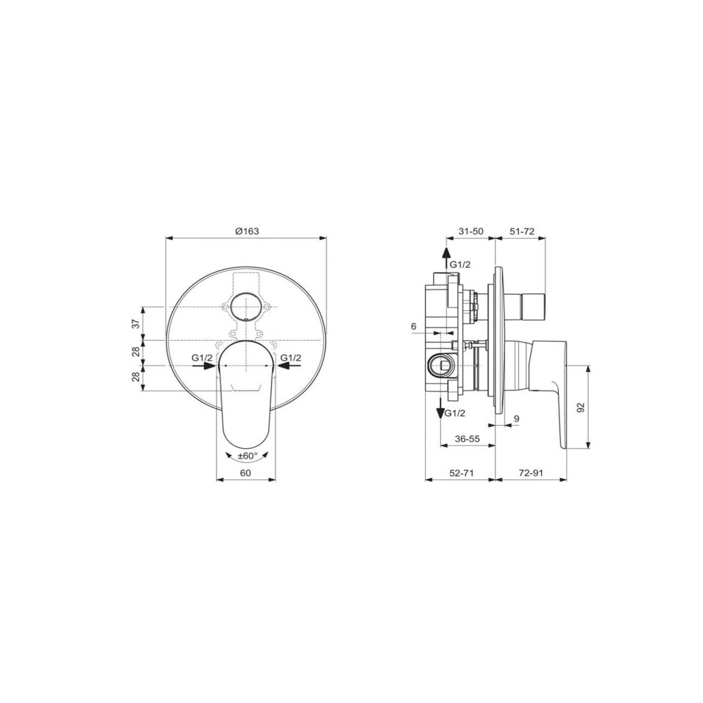 Zestaw Natryskowy Cerafine Chrom BD189AA Ideal Standard