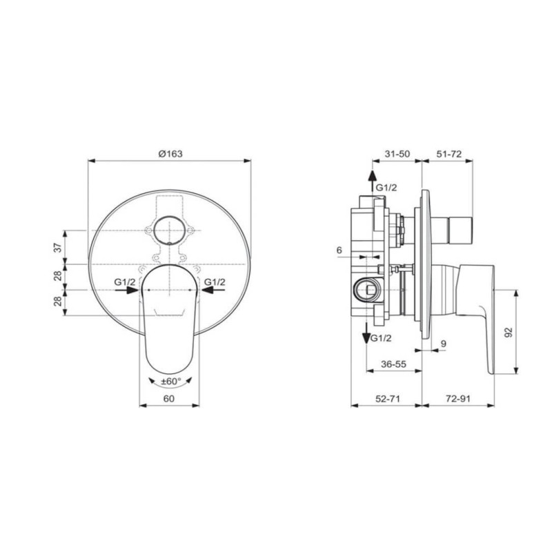 Zestaw Natryskowy Cerafine Chrom BD189AA Ideal Standard
