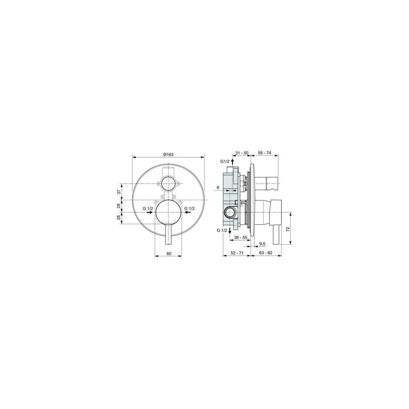 Zestaw Prysznicowy Ceraline Chrom BD192AA Ideal Standard