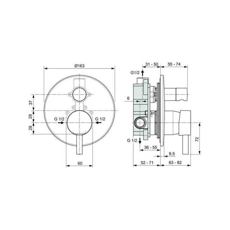 Zestaw Prysznicowy Ceraline Chrom BD192AA Ideal Standard