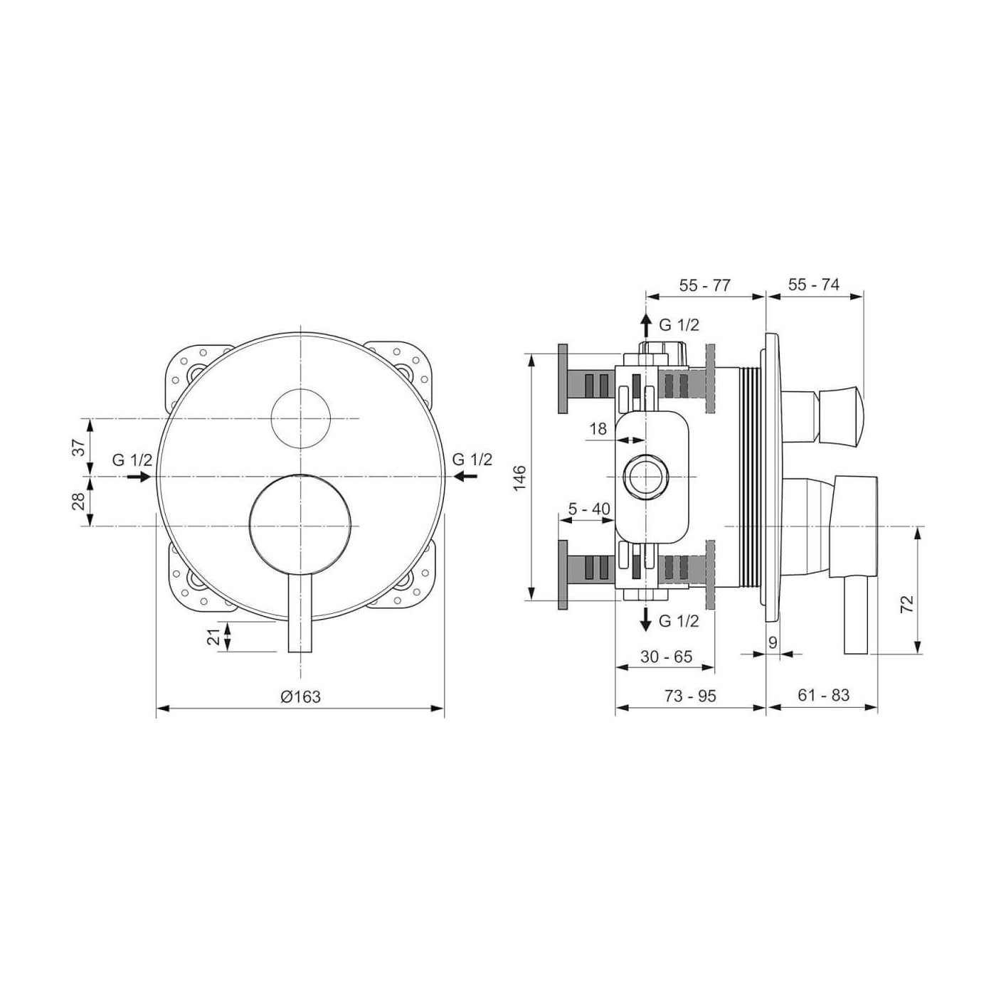 Zestaw Natryskowy Ceraline Chrom BD193AA Ideal Standard