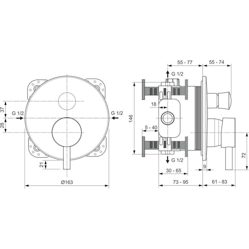 Zestaw Natryskowy Ceraline Chrom BD193AA Ideal Standard