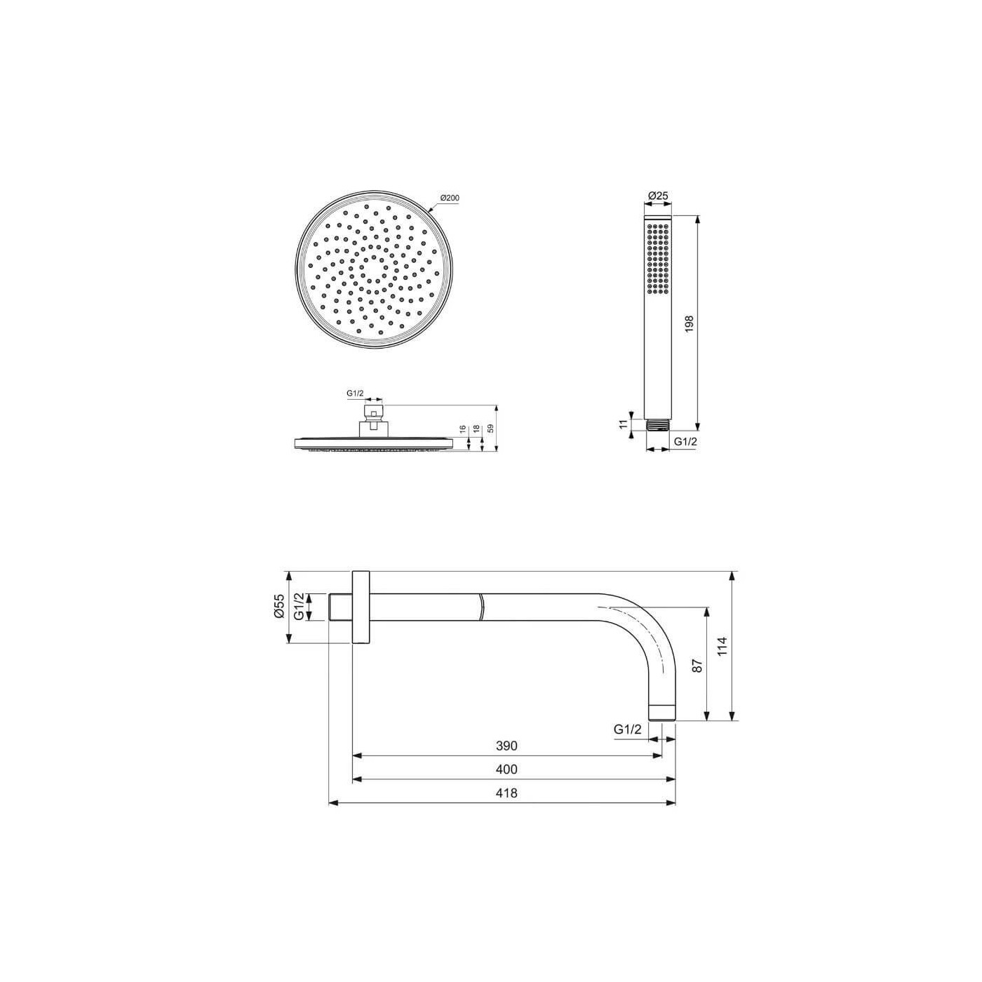 Zestaw Natryskowy Idealrain Chrom BD389AA Ideal Standard