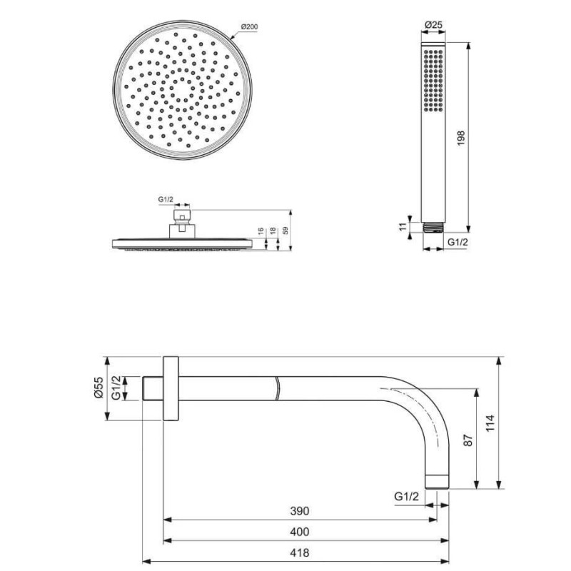 Zestaw Natryskowy Idealrain Chrom BD389AA Ideal Standard