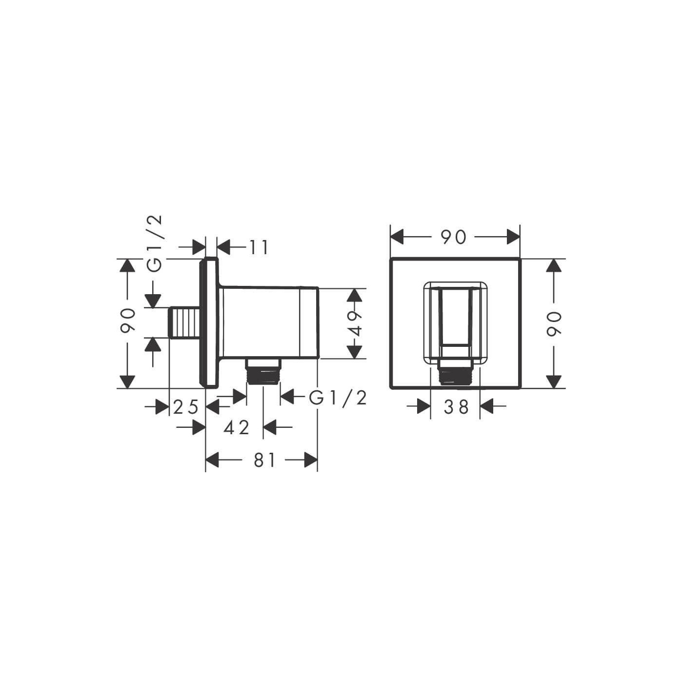 Uchwyt Prysznicowy FixFit Czarny Mat 26889670 Hansgrohe