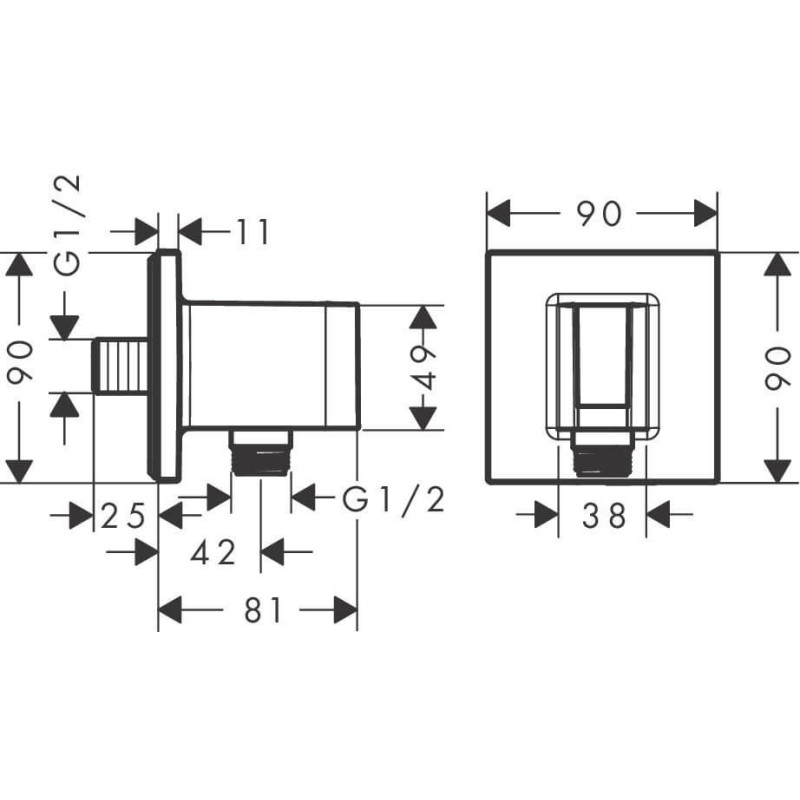 Uchwyt Prysznicowy FixFit Czarny Mat 26889670 Hansgrohe
