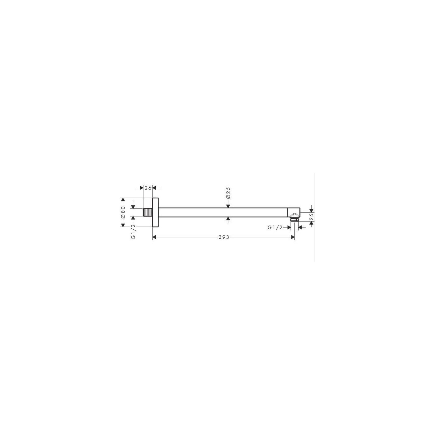 Ramię Deszczownicy 39cm Biały Mat 24357700 Hansgrohe