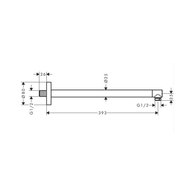 Ramię Deszczownicy 39cm Biały Mat 24357700 Hansgrohe