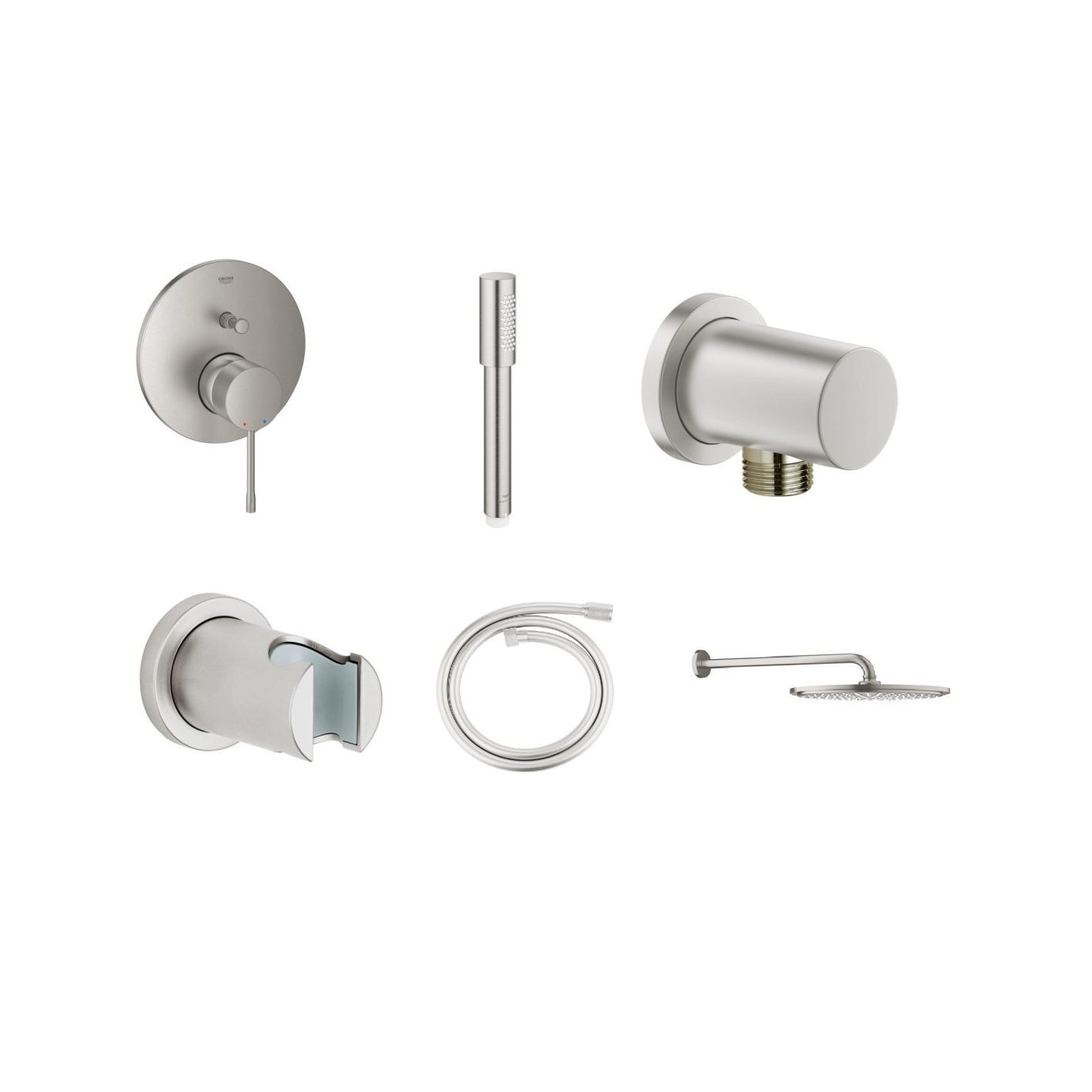 Zestaw Prysznicowy 6w1 Essence Stal Szczotkowana Grohe