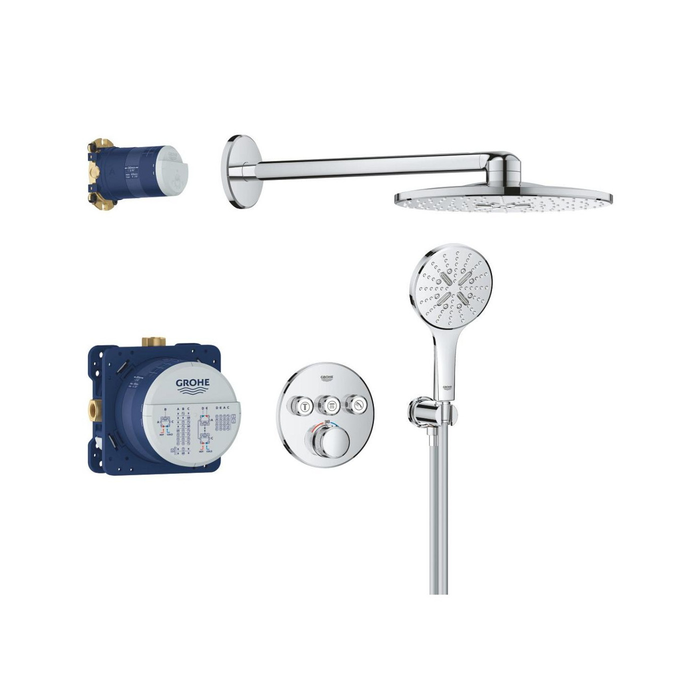 Zestaw Prysznicowy Grohtherm SmartControl Z Deszczownicą Rainshower SmartActive 310 34863000 Grohe