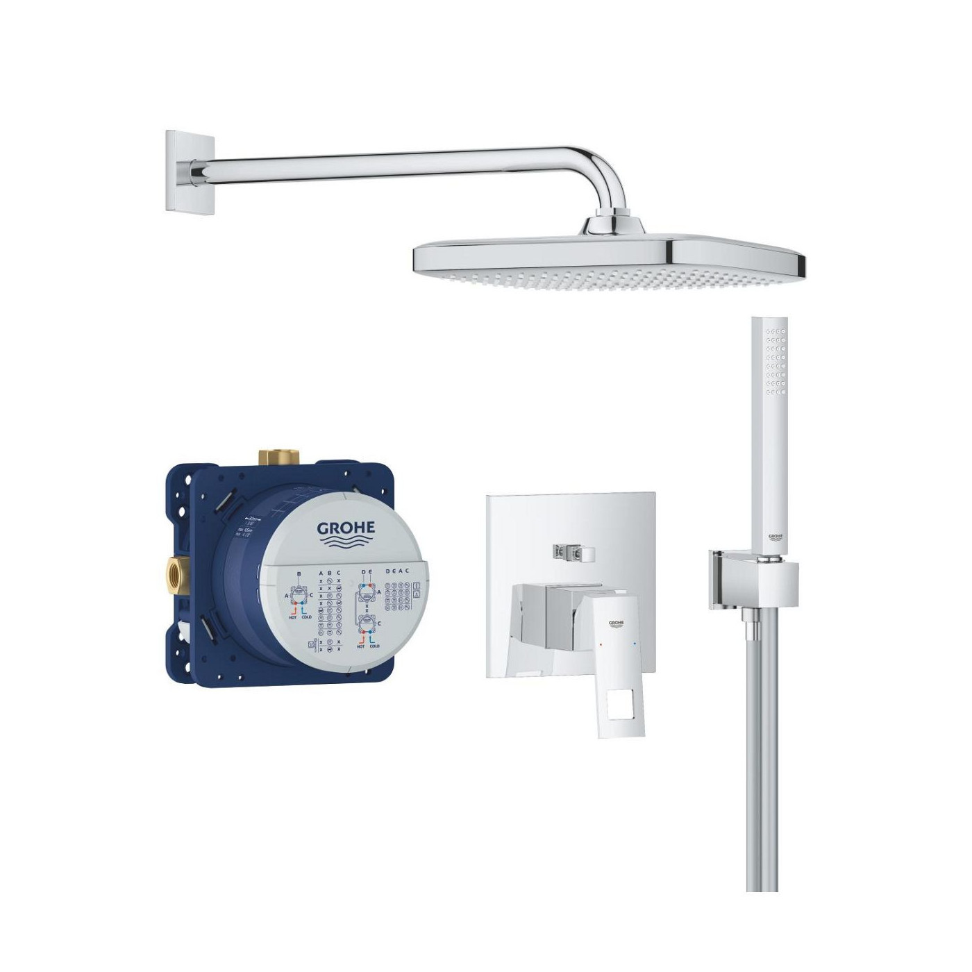 Zestaw Prysznicowy Eurocube Podtynkowy Z Deszczownicą Tempesta 250 Cube 25289000 Grohe