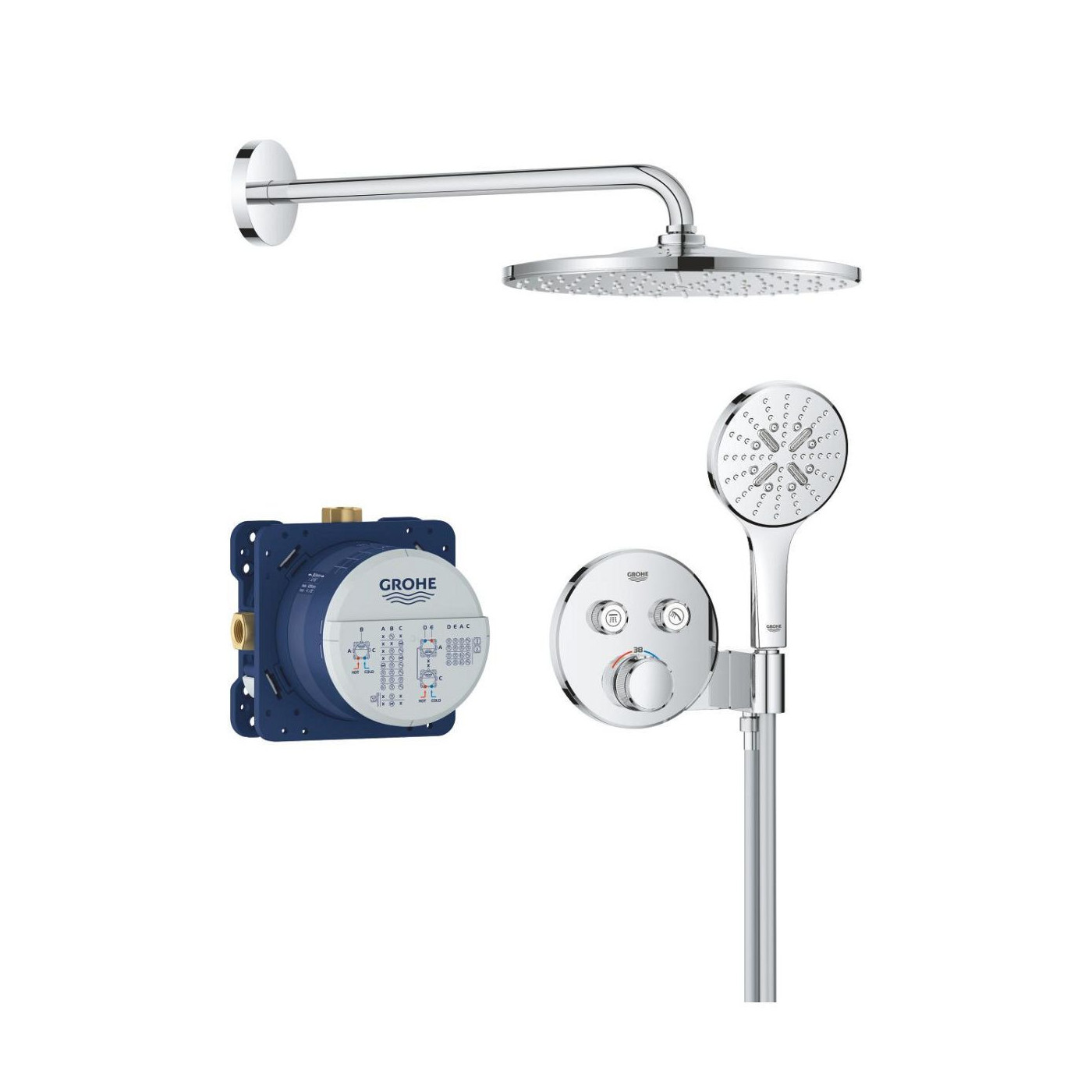 Zestaw Prysznicowy Grohtherm SmartControl Podtynkowy Z Deszczownicą Rainshower Mono 310 34866000 Grohe
