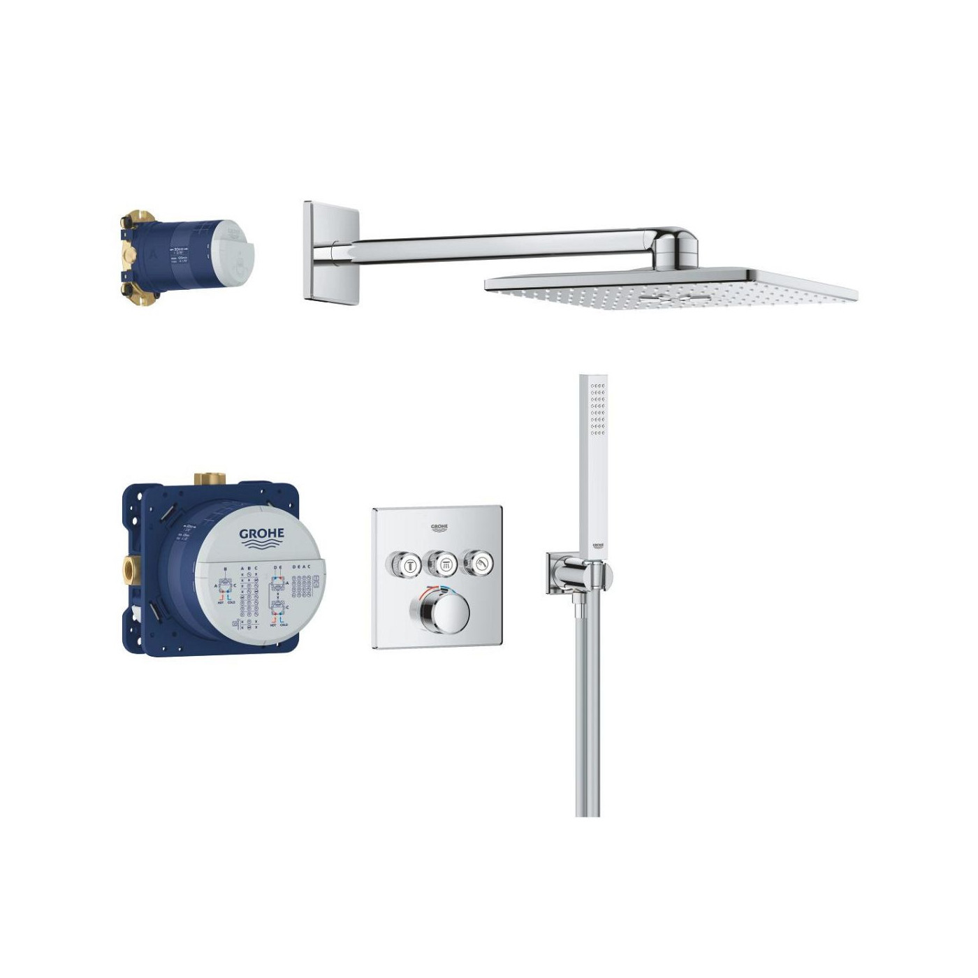 Zestaw Prysznicowy Podtynkowy Z Deszczownicą Rainshower Smartactive 310 Cube SmartControl 34873000 Grohe