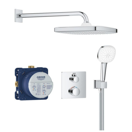 Zestaw Prysznicowy Grohtherm Podtynkowy Z Deszczownicą Tempesta 250 Cube 34871000 Grohe