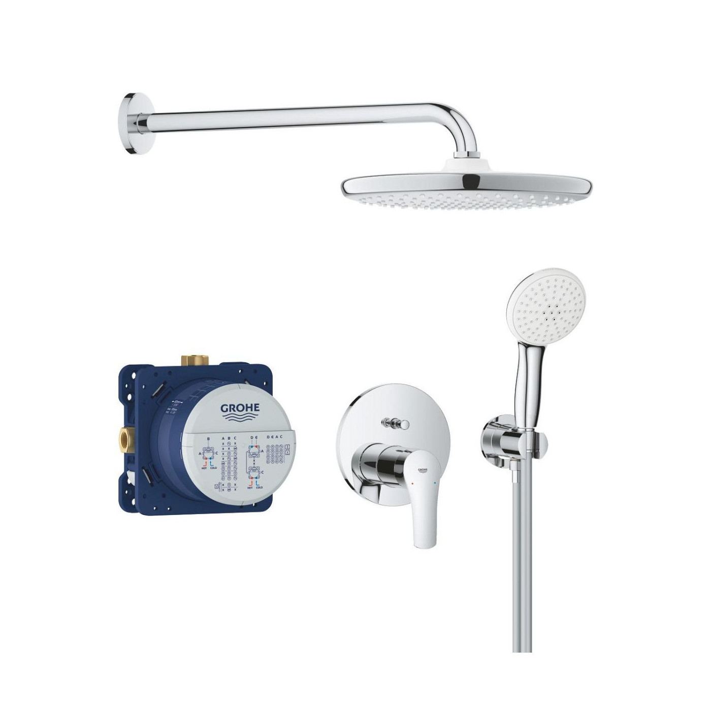 Zestaw Prysznicowy Eurosmart Podtynkowy Z Deszczownicą Tempesta 250 25288000 Grohe