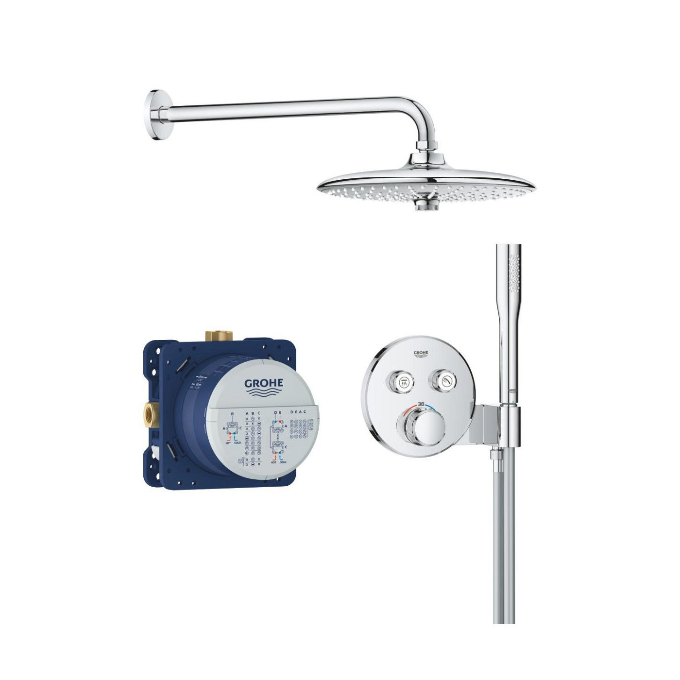 Zestaw Prysznicowy Grohtherm SmartControl Podtynkowy Z Deszczownicą Euphoria 260 34867000 Grohe