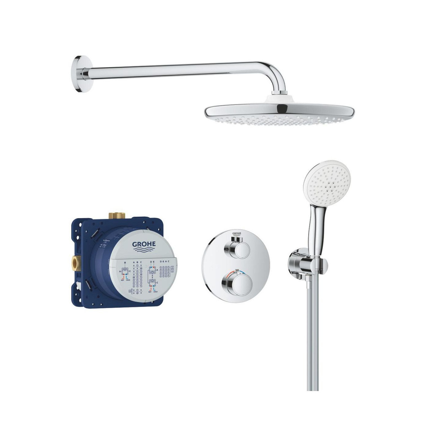 Zestaw Prysznicowy Grohtherm Podtynkowy Z Deszczownicą Tempesta 250 34872000 Grohe